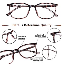 FONHCOO Blaulichtfilter Brille Damen TR90 Blue Light Blocking Glasses Blaulichtbrille ohne Sehstärke, Superleichte Anti-Müdigkeit Computerbrille Gaming Schutzbrille(Schildkröte)