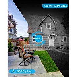 ZOSI 8CH H.265+ Home Security Camera System Outdoor, 8 Channel 1080p HD-TVI DVR & 4 x 720p Surveillance CCTV Dome Camera with Motion Detection, 80ft IR Night Vision, Remote Access (No Hard Drive)