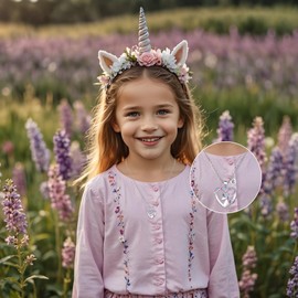 Wayyogh Unicorn Necklace for Girls, Silver Heart with Initial E, Fashion Jewelry, 19" Chain, Stainless Steel with CZ, Girls Aged 8-16