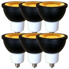 VIMLITE EZ10 AC/DC12V COB6W JR50 LED Spotlight, 30 Degree, Halogen Equivalent, 50W to 60W, Compatible with Enclosed Fixtures (Equivalent Bulb Color (2700K), Body Black, 6W, 30°, EZ10 Base (6 pieces))