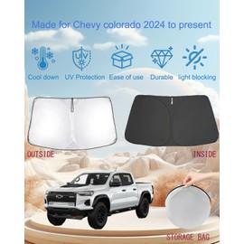 oricarmes Precisely Designed for 2024-2025 Chevy Colorado Sunshade 99% UV Blocking Chevy Colorado Accessories Windshield Sun Shade Custom Fit & OEM-Approved Design