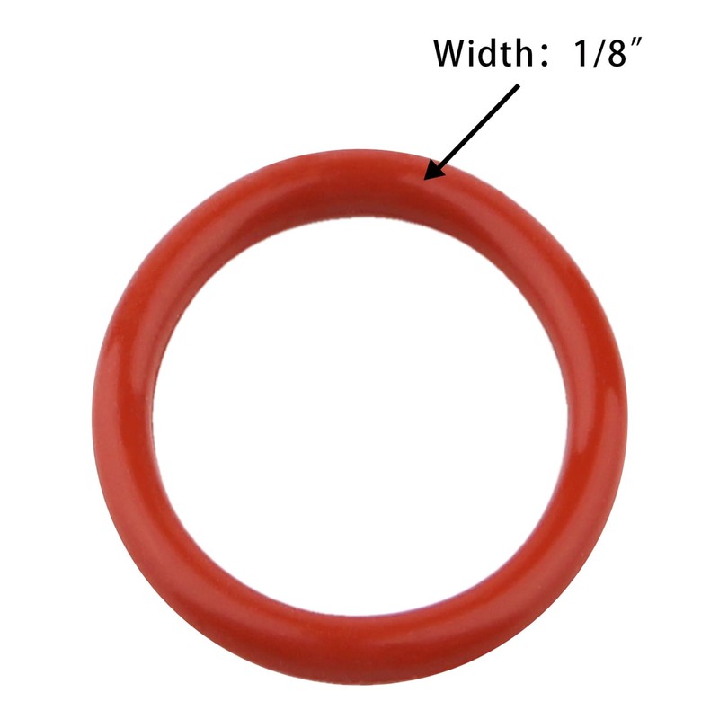 DERNORD Silicone O-Ring,1-1/4" ID, 1-1/2" OD, 1/8" Width, 70A Durometer,