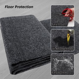 Roykaw Garage Floor Mat and Mechanic Pad, Motorcycle Parking Mat,Protect Floor from Spills, Drips, Splashes and Stains, Oil Absorbent/Cut to Size/Waterproof/Non Slip Design - 20 ft. × 8.85 ft.