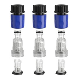 ZGGAZCA 6Pcs Water Hose Adapter Garden To Mini Power Washer Pressure Repair Blue Clean Replacement Parts Connectors Accessories Quick Connect