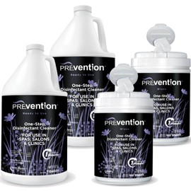 Prevention Prevention Canister Wipes 2 Pack & Gallon Concentrate 2 Pack C Surface Disinfecting Supplies for Salons, Spas, Clinics C Hospital Grade