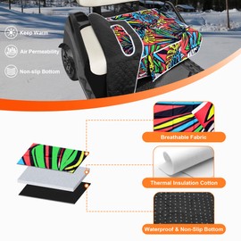 PGmoon Golf Cart Seat Covers, Universal Golf Cart Seat Towel Blanket with 4 Front Pockets & Nonskid Bottom Fits for EZGO, Yamaha, Club Car and More 2 Person Seats Golf Carts