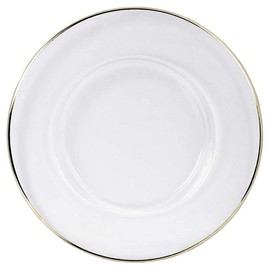 Red Pomegranate GILT 13" Charger Plate Set of 4 Silver