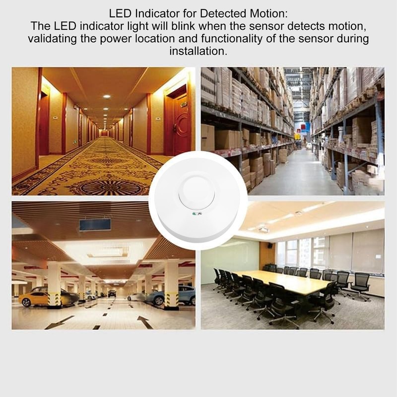 Motion Sensor Ceiling Mounted Switch, 360 Degree Field of View,