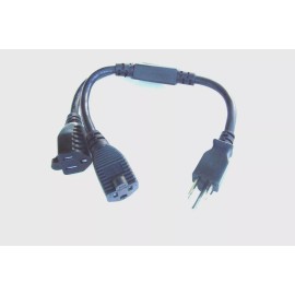 K One cable AC power plug saver, AC Power Y splitter cable 14" long .