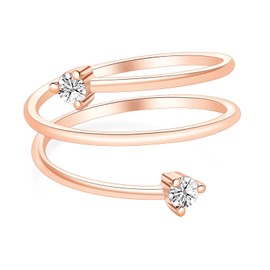 SHINYSO 14K Gold Plated Wedding Band for Women Stackable Thin Cubic Zirconia Open Wrap Dainty Engagement Ring Size 4-10, Metal, Cubic Zirconia