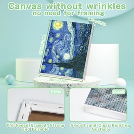 4 Pack Diamond Art Kits for Adults with Framed - Starry Sky Flower 5D Diamond Painting Kits for Adults Beginner,Full Round Drill DIY Paint by Diamonds Dot Gem Art and Crafts,for Home Decor 8X12Inch