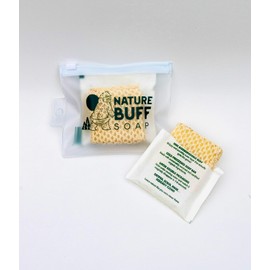 Nature Buff 2-Pack Biodegradable Soap Unscented Travel-Sized Camping Soap Bars -All-In-One Backpacking Essentials Outdoor Recreation Soap Bar and Washcloth (Includes Travel Case)