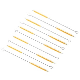 PATIKIL 10"x3/8" Long Straw Brush, 10 Pcs Drinking Straw Cleaning Brush Nylon Pipe Tube Cleaner Brush for Cleaning Straws Pot Spout, Yellow