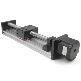 Zeberoxyz Dual Linear Rail Guide Ballscrew SFU1605 with Square Linear Rails with NEMA23 Stepper Motor,200mm Effective Stroke Length for CNC Router Parts X Y Z Linear Stage Actuator (200mm Stroke)