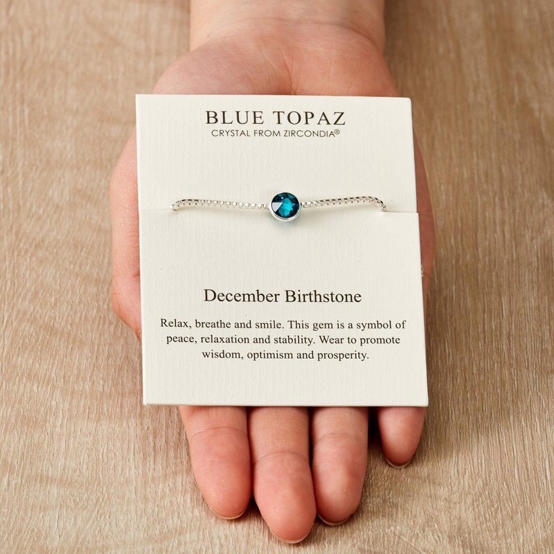 Philip Jones December (Blue Topaz) Birthstone Bracelet Created with Zircondia®