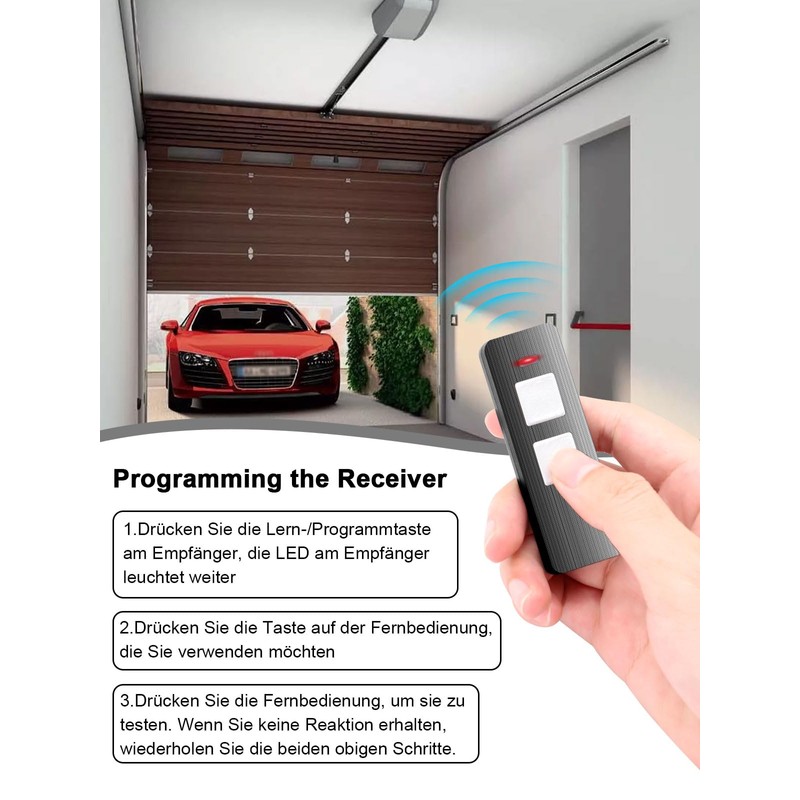 Wvoillty 868 MHz Garage Door Remote Control for Summer Handheld