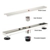 Kuaisailsk Linear Shower Drain ，24 Inch Brushed 304 Stainless Steel