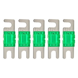 The Wires Zone Nickel Plated Inline 120 Amp Mini ANL Power Wire Fuse (5 Pack) 120A