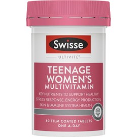 Swisse Ultivite Teenage Women's Multivitamin - With B vitamins, magnesium, iron and more to support general health - 60 Tablets