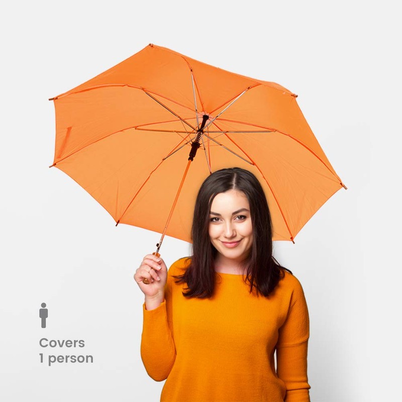 Jollybrolly Sky Blue Straight Stick Lightweight Auto Open Umbrellas- 65cm