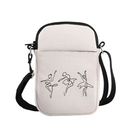 PYOUL Ballet Lover Gift Ballerina Design Crossbody Bag Ballet Dancer G-irl Travel Bag Dancing Lover Gift (Ballerina Design CB)