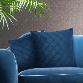 Betadistor Cushion Cover Blue Velvet Decorations Lovers Floral Gifts for Women Her Valentine's Day Decor Home Throw Pillow Case for Garden Livingroom Couch Patio Sofa 18X18 Set 2, Blue, 522-0470