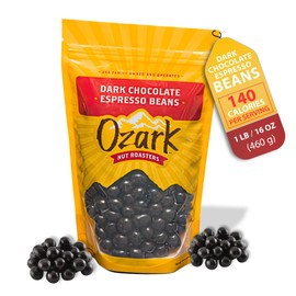 OZARK NUT ROASTERS, Dark Chocolate Espresso Beans, Flavored Snack Nuts, World-Class Gourmet Candied Peanuts, Resealable Pack (16.0 oz)