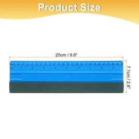 sourcing map 3pcs Vinyl Wrap Squeegee 9.8" Felt Edge Wrap Scraper with Ruler Vinyl Squeegee Window Tint Tool for Decal Wallpaper Window Car Wrapping, Blue