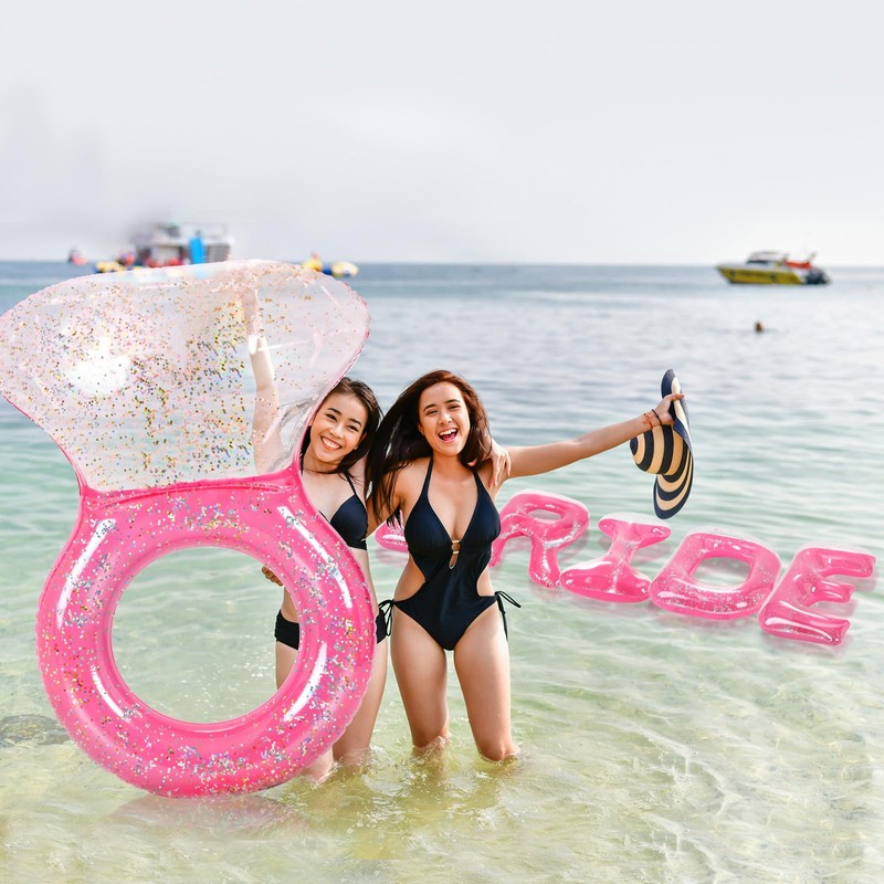 Sumind Bride Bachelorette Pool Floats 61 Inch Diamond Ring Float