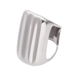 Minimalist Chunky Ring for Women Geometric Rectangle Statement Thick Finger Bands Stacking Rings Stainless Steel Thumb Band Fashion Jewelry (Silver)