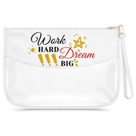 Gfhzdmf Inspirational Gift for Women Inspirational Quotes Makeup Bag Encouragement Office Present for Employee Transparent Cosmetic Bag Christmas Birthday Present for Friend Daughter Wife Sister Aunt