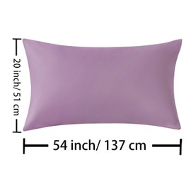 STFRBTH Brushed Microfiber Pillowcase, 20"x 54" Body Pillow Case, 1800 Soft Breathable Wrinkle Free Pillow Covers with Envelope Closure for Hair and Skin, Light Purple
