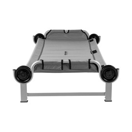 Disc-O-Bed Youth Single Cot Kid-O-Bed with Storage Organizer for Easy Gear Access & Carry Bag Transport, Indoor or Outdoor Use, Grey