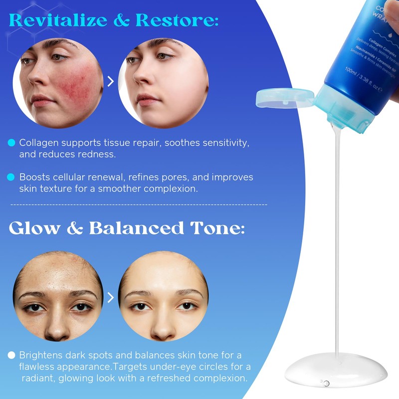 Collagen Night Wrapping Mask, 100ML Overnight Sleeping Mask Hydrating Moisturizing
