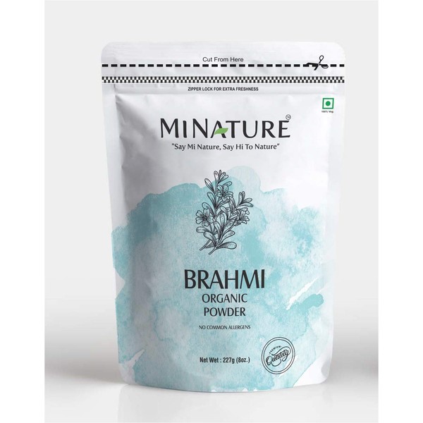 USDA Organic Brahmi Powder (Bacopa Monnieri) - 227 g / 8 OZ / 1/2 lb | Enhances Learning Capacity | Promotes Hair Growth