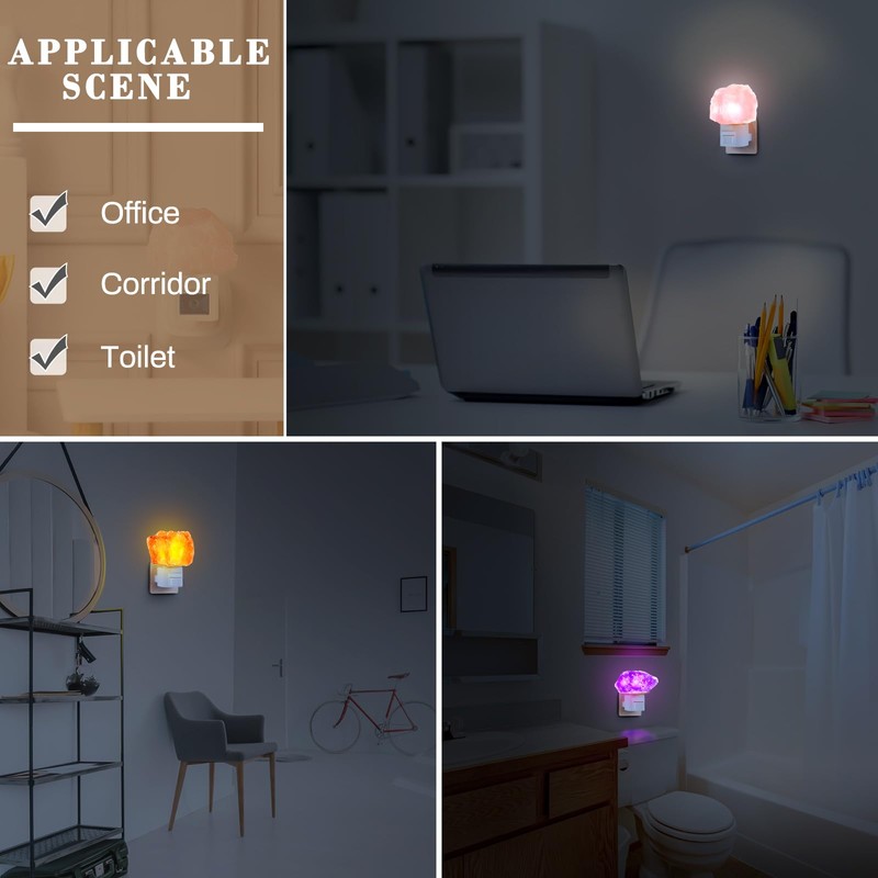 3 Pack Himalayan Salt Lamp Night Light Crystal Night Light