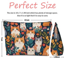 XFN Cat Lover Gifts Makeup Bag, Cat Themed Gifts for Cats Owner Women Girls Daughter Best Friend Sisters Friendship Graduation Birthday, Cats Cosmetic Bag Travel Pouch -8