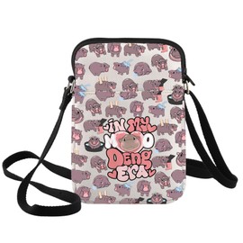 WZMPA Hippo Moo Deng Crossbody Bag Hippo Moo Deng Lover Gift Hippo Moo Deng Shoulder Bag Hippo Moo Deng Merch (In My Moo Deng CB)