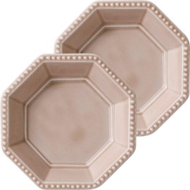 Mino Pottery Amy 85 Octagonal Plate Milk Tea Set of 2
