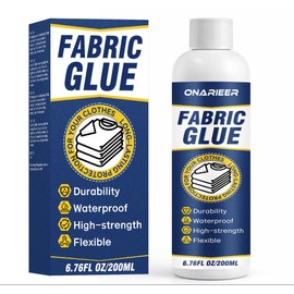 Fabric Glue Permanent Clear Washable - Instant Bond Leather Glue for Clothes Repairs Leather Crafts Upholstery Material Textile Felt Badges 200ml