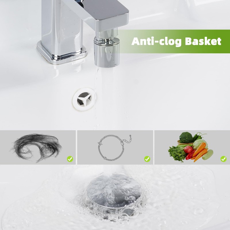 Universal Bathroom Sink Drain Strainer Hair Catcher Upgraded with Removable