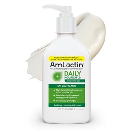 AmLactin - Loción corporal hidratante diaria, hidrata al instante, alivia la rugosidad, potente terapia alfa-hidroxi exfolia suavemente, suaviza la piel áspera y seca, libre de parabeno, 7.9 oz., paquete de 1