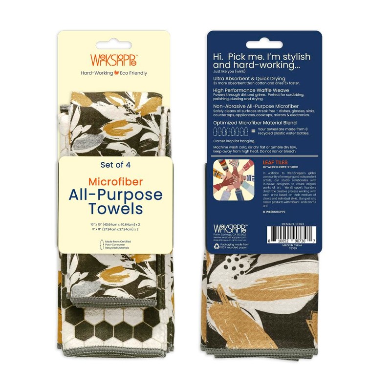WerkShoppe Leaf Tiles Towel Set