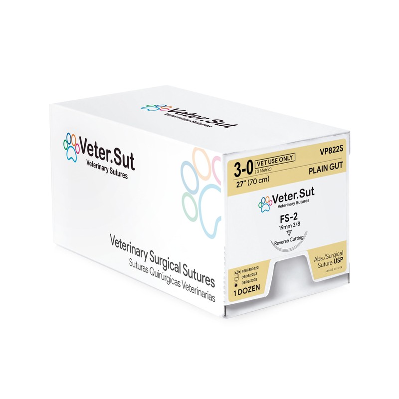 Veterinary Sutures - VeterSut Plain Gut Absorbable Surgical Suture USP