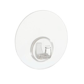 Wenko Static-Loc Uno Wall Hook, Transparent, No Drilling, Wall Hook for Easy Storage of Towels, Made of Durable Plastic in Transparent, Diameter 8.5 x 2 cm