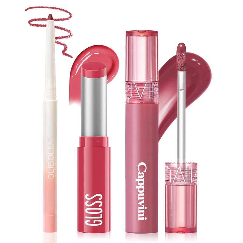 KIMUSE Juego de 3 labios combinados, kit de labios coreanos