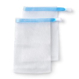 Nylon Soap Bag for Frothing, Drying and Storing Soap, Comfortable Exfoliating and Massage Effect, Pack of 2, Handmade for Larum Sports