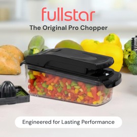 Fullstar Vegetable Chopper and Spiralizer - Food Chopper with Container, Fruit Slicer, Kitchen Gadgets & Accessories, Home Essentials (9 in 1, Black)
