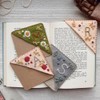 Hand Embroidered Corner Bookmark Set, 2 Pack, Felt Triangle Design