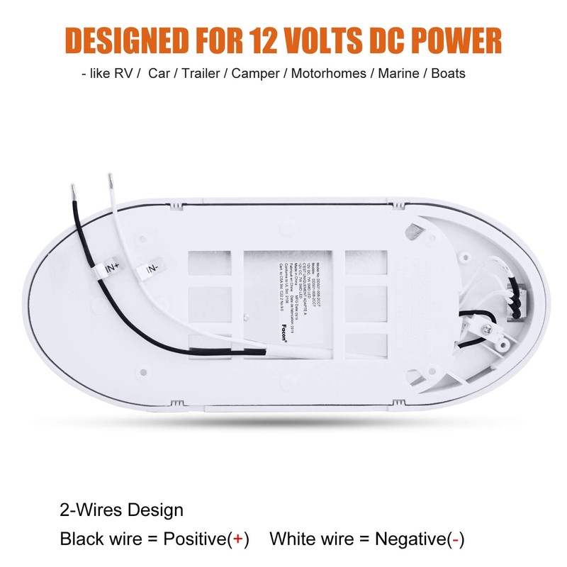 Facon 12V LED Bright RV Pancake Light Surface Mount, DDS01-008,